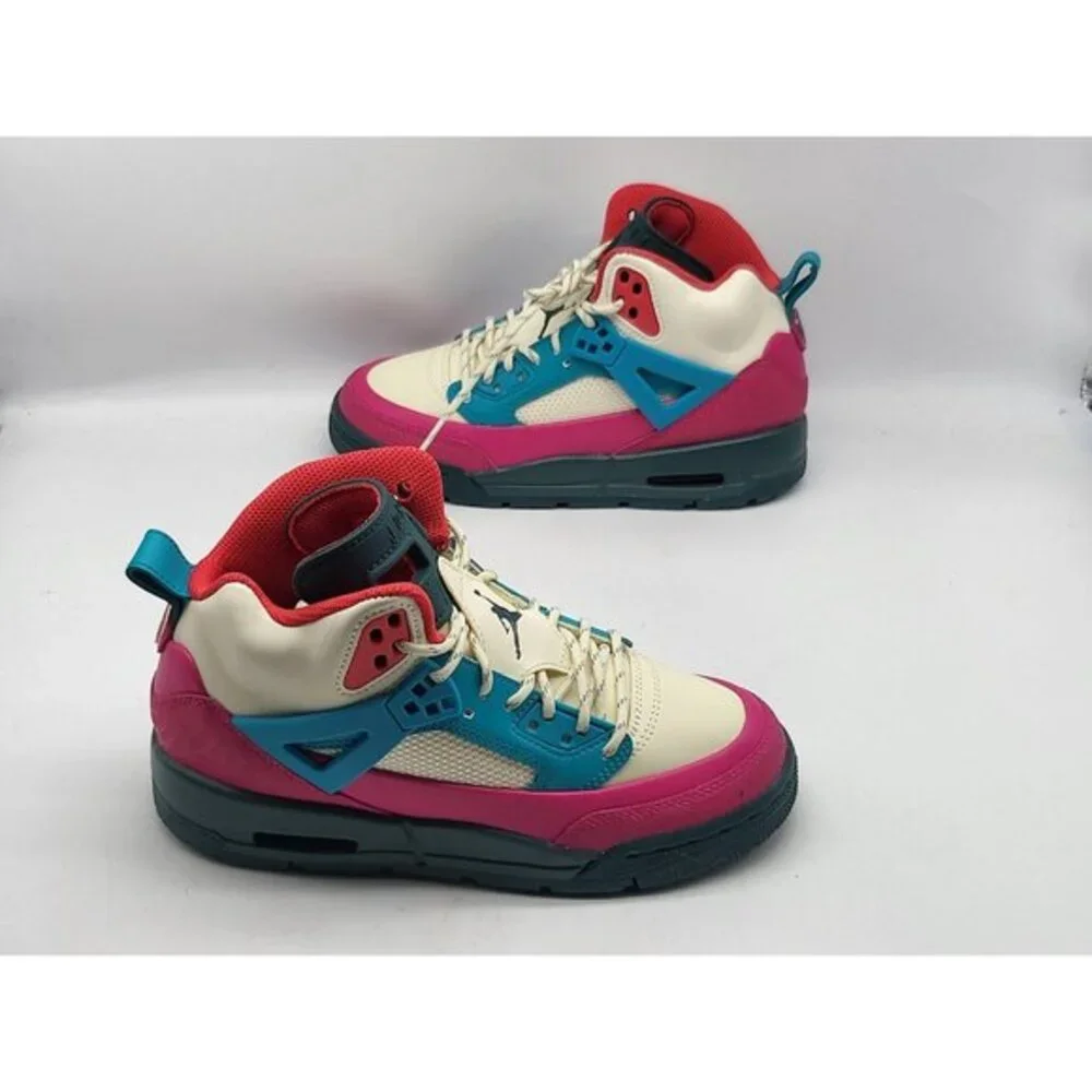 Jordan Spizike Low Shoes Boys‎ Size 4Y FD4653-163 Cream Pink Blue Teal Red Youth
